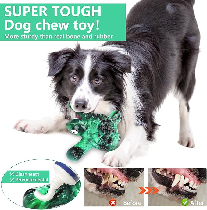 Letsmeet Heavy Duty Nylon Dog Bone Chew Toys - Real Bacon Flavor, Long-Lasting for Aggressive Chewers & Large Breeds