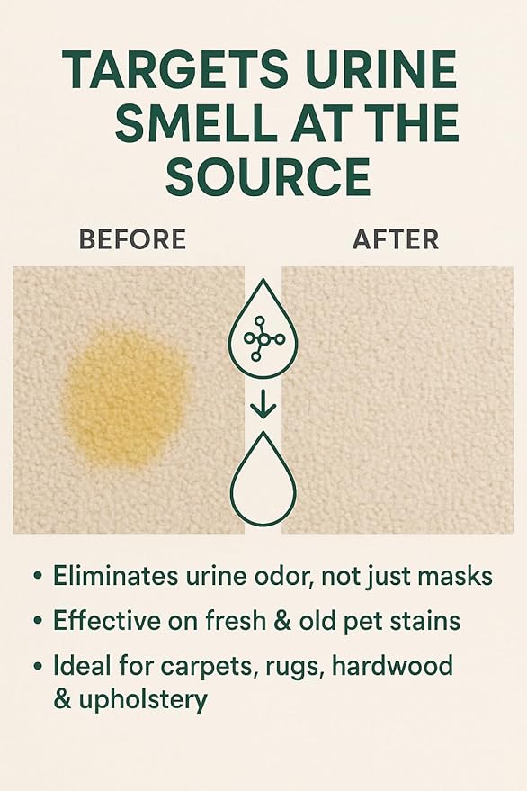Pet Odor Eliminator Spray – Urine Odor Eliminator for Carpet, Couch & Litter Box –Pet Stain Remover and Strong Odor Eliminator – Safe for Dogs, Cats, Small Animals – Citrus Scent 8.45 Oz
