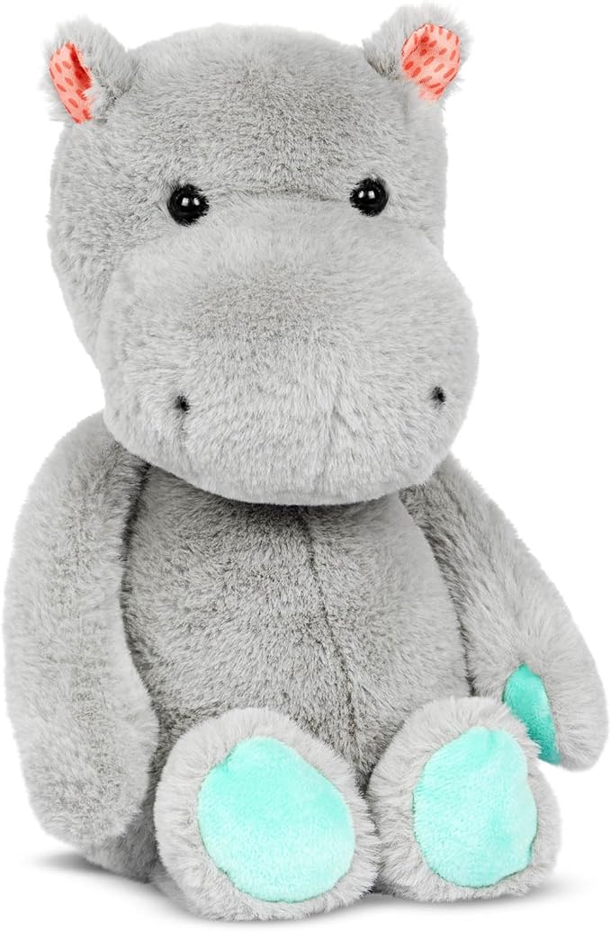 B. toys – Happy Hues – 12-Inch Plush Hippo – Stuffed Animal – Soft & Gray Hippopotamus Toy – Washable Toys for Baby, Toddler, Kids – Happy Hues – Gerry Grey Hippo – 0+ Months