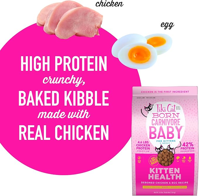 Tiki Cat Born Carnivore Baby Non-GMO, Chicken & Egg 5.6 lbs. (Pack of 2)
