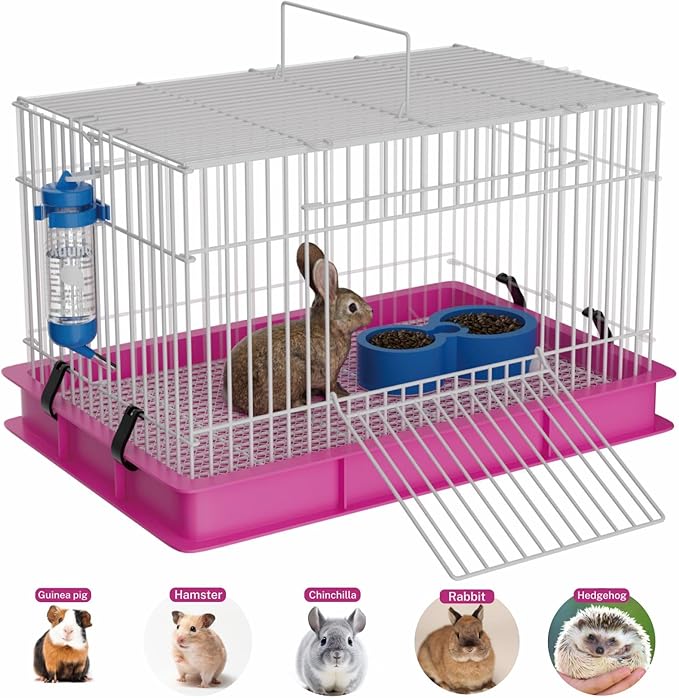 STILLCOVE Small Rabbit Cage Indoor, Guinea Pig Cages with Water Bottle & Food Dish, Bunny Enclosure for Hamster, Ferret, Rat, Chinchilla, Hedgehog, Gerbil, Mouse and Small Animal