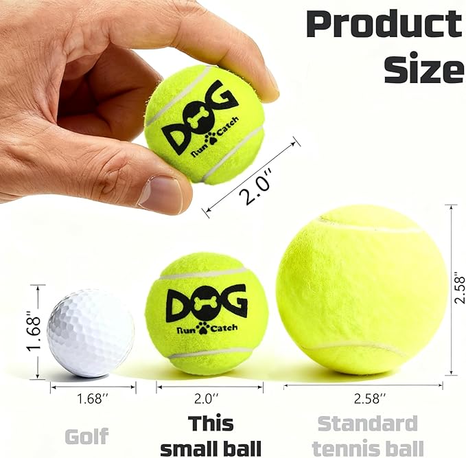 INSUM Small Tennis Balls for Dogs - 6 Pack 2.0" Squeaky Dog Balls for Small Breed, SGS Certified Non-Toxic, Interactive Fetch Toys, Perfect for Outdoor & Indoor Play