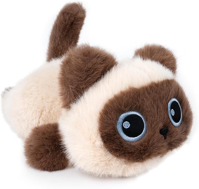 YOUBLEK 1.9lbs Weighted Stuffed Animals Siamese Cat - Siamese Cat Plush Toy, Cute cat Stuffed Animal Cuddle Plushies Gift for Kids & Adults