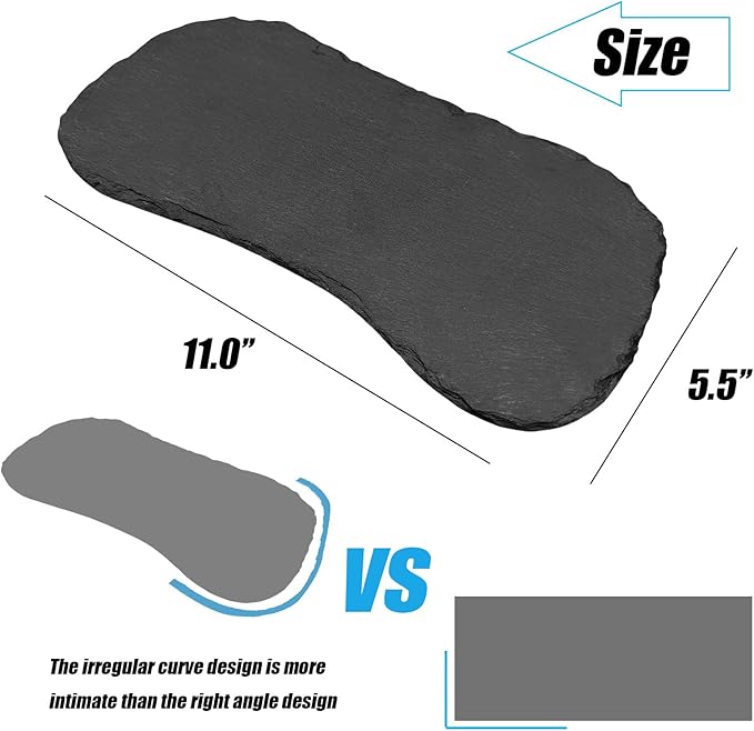 Reptile Basking Platform 11''x5.5'' Turtle Rock Plate Feeding Food Bowl Dish Feed Slate Tortoise Bathing Resting Slab for Lizard Gecko Bearded Dragon Chameleon Snake Frog-2Pcs