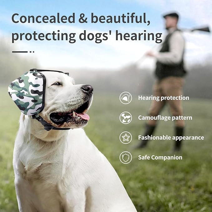 Dog Ear Muffs Noise Protection, Noise Cancelling Headphones for Dogs, Ear Covers for Hearing Protection and Anxiety - Camouflage