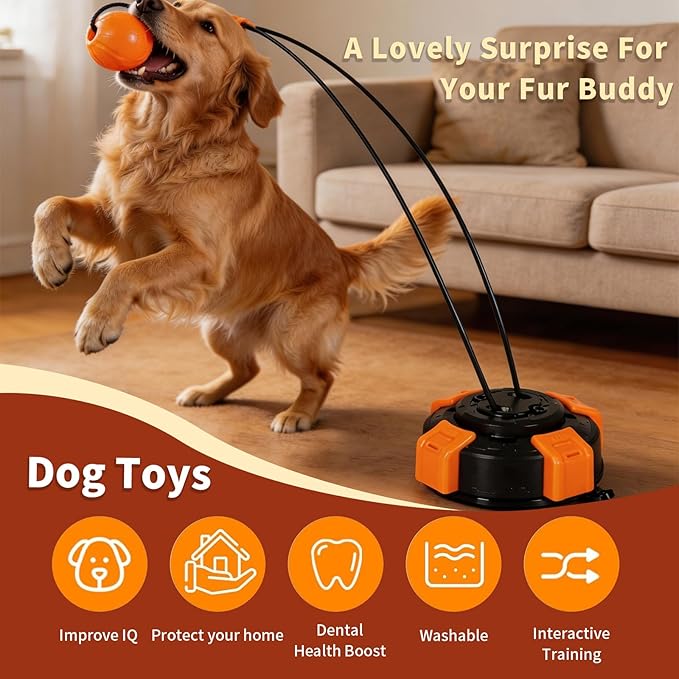 Interactive Suction Cup Tug Toy for Medium & Large Dogs, Durable Chew Toy for Teething, Boredom Buster & Enrichment Toy with Fun Challenges