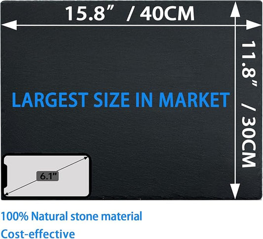 Extra Large 15.7 × 11.8" Reptile Basking Platform, Reptile Slate, Basking Rock, Slate Tiles Rocks for Reptiles,Terrarium Bowls for Bearded Dragon Tortoise Turtle Ball Python Snake Lizard Gecko