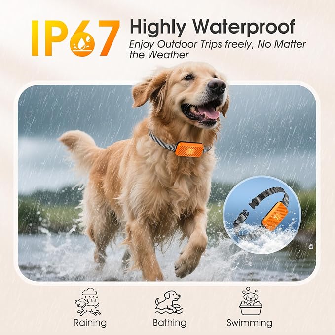 Dog Bark Collar for Large Medium Small Dogs, Effective No-Bark Collar, Smart Barking Collar, 2026 Upgraded Bark Collar with 7 Sensitivity, 3 Modes, Orange
