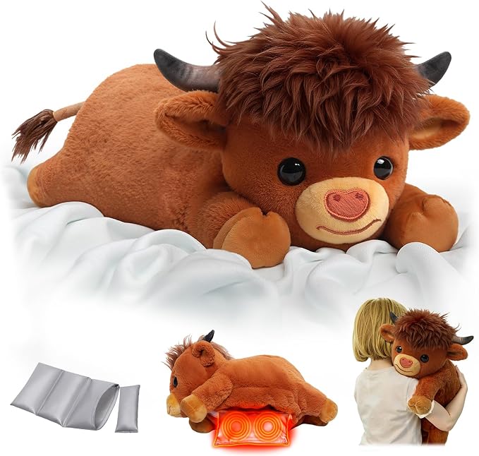 Mewaii Huggwaii Weighted Stuffed Animals with Microwavable Heating Pad - 5 lbs Adjustable, Heatable & Coolable Stuffed Animal for Realistic Hug, Removable Inner Pad, Plush Gifts for Kids (23 Inch)
