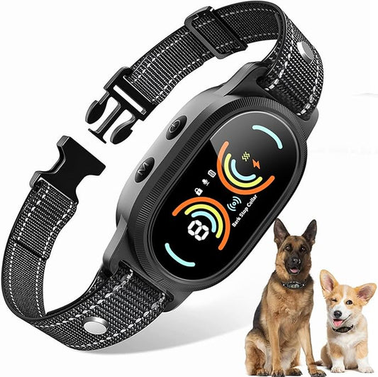 Dog Bark Collar, Rechargeable Bark Collar for Large Dog, IP67 Waterproof Anti Barking Collar Dogs with Adjustable Sensitivity for Medium and Small Dogs (Matte Black)