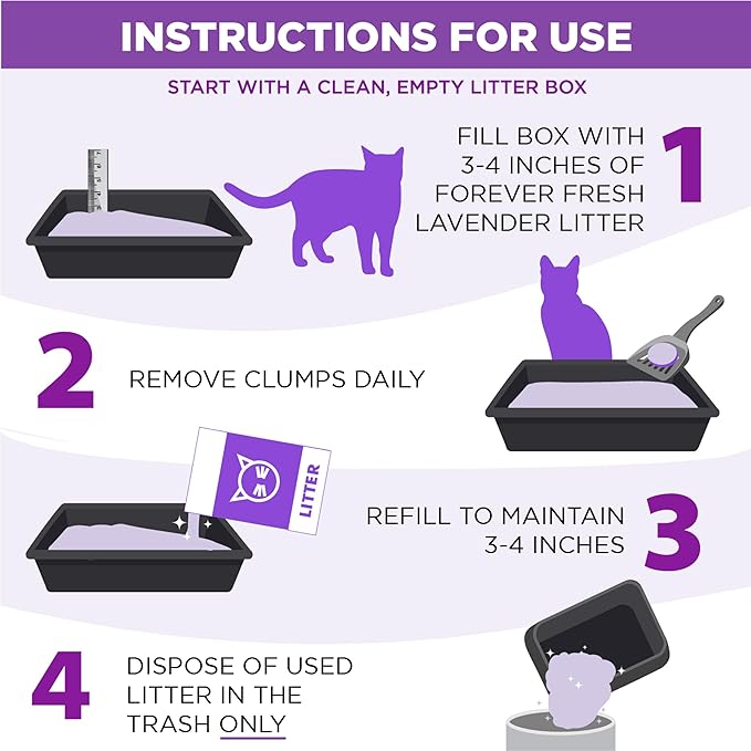 Arm & Hammer Forever Fresh Clumping Cat Litter Lavender, MultiCat Cat Litter Odor Control 18lb With 20% More Lavender Freshness, With Essential Oils
