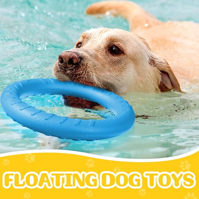 Jenaai 4 Pack Dog Ring Toy Dog Training Chew Toy for Outdoor Aggressive Durable Pet Chewers Floating Toys Puppy Ring for Large Medium Puppy Training (Multicolored,7.48 Inch)