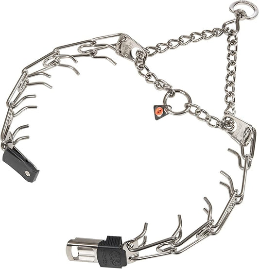 Herm Sprenger Dog Training Prong Collar with Quick Release Cliclock Buckle and Swivel Ring | Adjustable Length Stainless Steel Collar Made in Germany for Large Dogs up to 20" Neck (3.2mm Prongs)