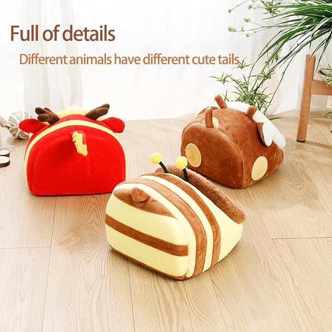 EAEDMY Guinea Pig Bed House & Hideout for Rat Bearded Dragon Hedgehog Ferret to Sleep and Hide, Guinea Pig Cage Accessories Habitat Décor (X-Large, 3.Pig)