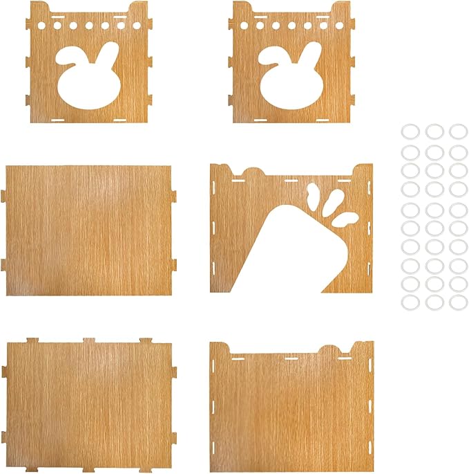 Yesland Rabbit Hideout Castle, Large Wooden Bunny Houses and Hideouts with Pet Pad, Detachable Small Animal Play Hideaway Hut and Playhouse for Indoor Bunnies Guinea Pig Hamster Chinchilla Gerbi