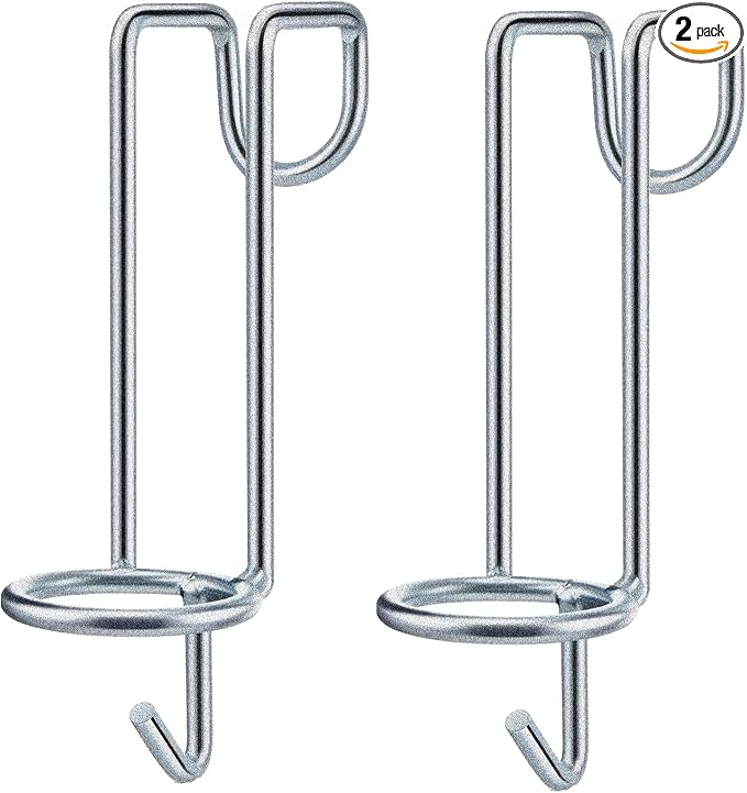 2 Pack Horse Water Bucket Hooks, Heavy Duty Metal Horse Bucket Hooks, Portable Rust Resistant Horse Stall Bucket Holder Over Fence No Drill Stable Hanging Design