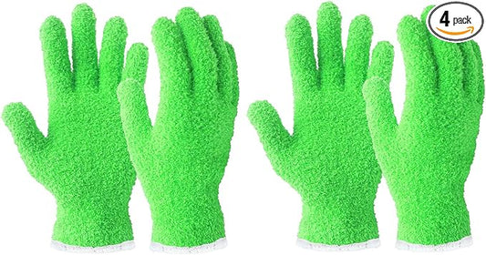 Evridwear Microfiber Gloves for Plant Dusting,2 Pairs Reusable Leaf Cleaning Glove for Houseplants,Blinds,Furniture and Small Objects