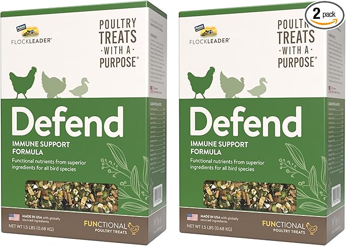 FlockLeader Defend, Functional Poultry Treats for Immune Support, 1.5 lb (Pack of 2)