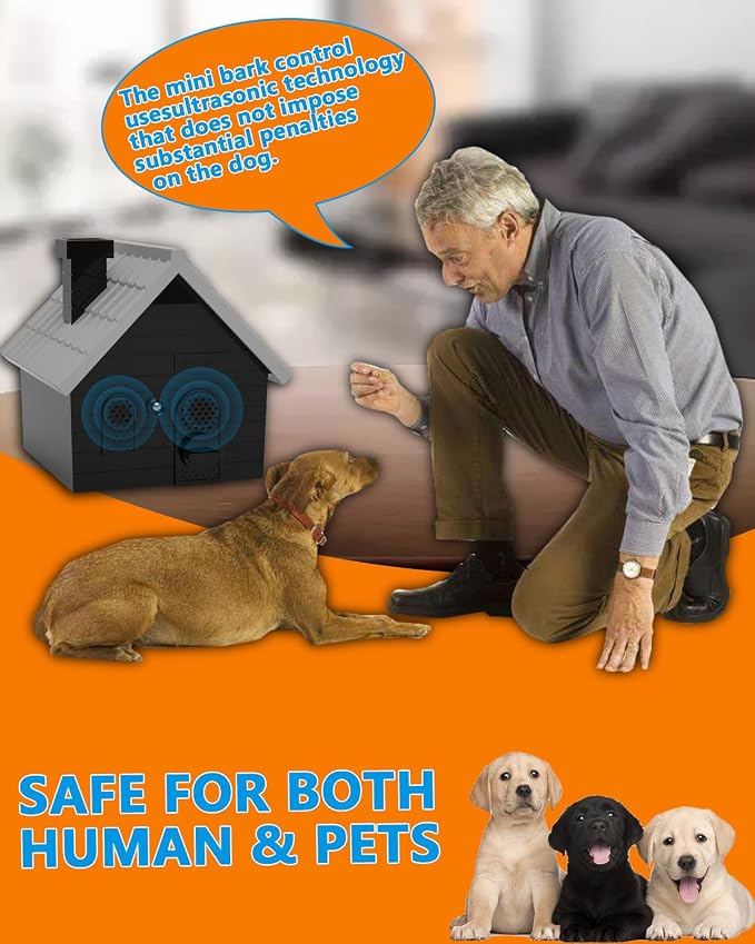 Dog Barking Control Devices, Anti Barking Device Ultrasonic Dog Barking Deterrent with 4 Modes, Stop Barking Dog Devices Up to 50 Ft Range, 2 in 1 Weatherproof Bark Control Device Outdoor Indoor | Multi-distance Intelligent Detection，Correct Bad Behavi...