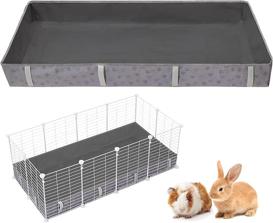 Funfurry Waterproof Guinea Pig Cage Liner,Washable Tarp Bottom Base,Cage Liners for Small Animals,Hamster Chinchilla Hedgehog Ferret Rabbit. (Dark Grey-Paw, 24" X 24")