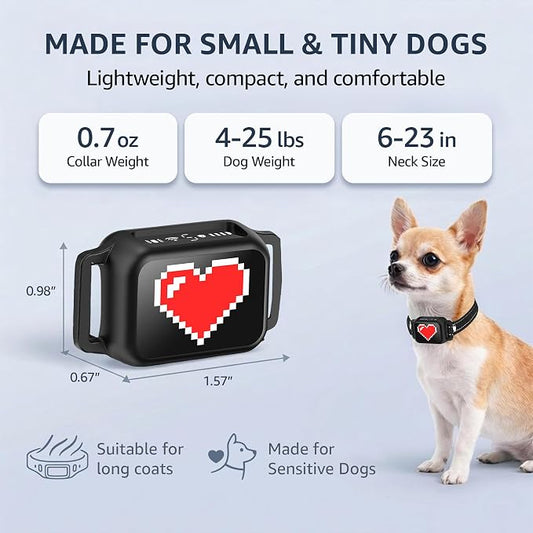 2 Pack Bark Collar for Small Dogs 5-15 lbs with Magnetic Charging – No Shock, 3 Beep & Vibration Modes, 5 Sensitivity Levels – Humane Stop Anti-Barking Device – Dog Training Bark Collar (Black/RH)