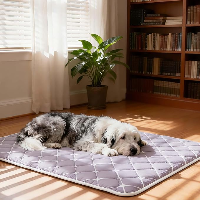 Bubble bear Dog Crate Mat - Ultra Soft, Washable & Anti-Slip Kennel Pad for Small/Medium/Large Dogs, Dark-Hued to Hide Stains (48"x30")