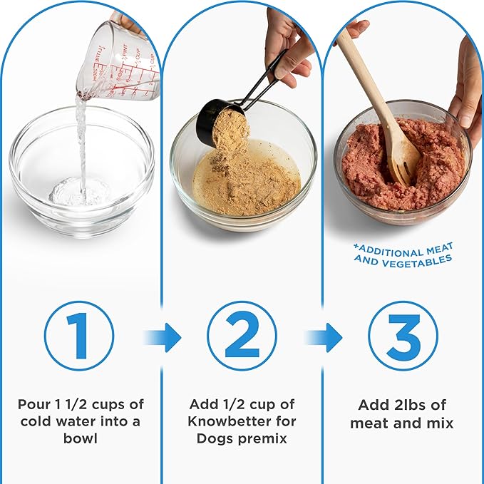 Know Better Beef Recipe Homemade Dog Food Premix - Complete Raw or Homemade Dog Meal Mix for Small Dogs - Puppies & Adults - Easy-to-Prepare Balanced Nutrition - Pet Supplies - 24 Oz
