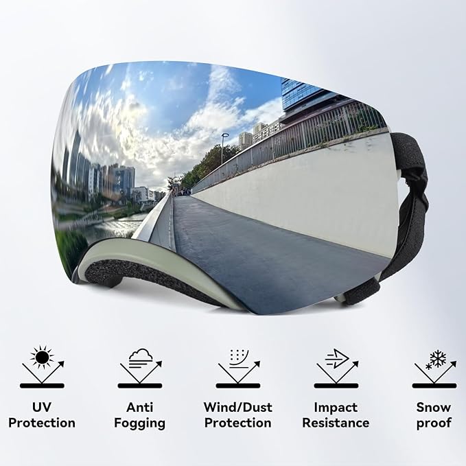 NAMSAN Dog Goggles for Large Dogs, Black/Silver Lenses Replaceable, Anti-UV Sunglasses for Dogs Medium to Large Breeds, Driving Dog Eye Protection, Windproof Dustproof, Adjustable, Green