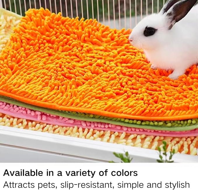 2PCS Guinea Pig Liner Washable Rabbit Cage Liner Guinea Pig Fleece Mats Reusable Bedding Pee Pads for Ferret Bunny Chinchilla Small Animals (Snow Blue,23.62" LX15.75 W)