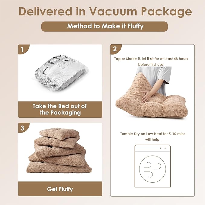 EHEYCIGA Washable Large Dog Bed for Crate 35x23 Inch, Reversible Kennel Pad for Dogs Weight Up to 45 lbs, Plush and Comfy Pet Sleeping Mat, Camel