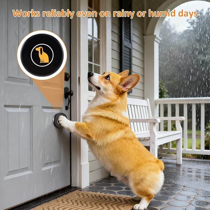Ownpets Smart Dog Door Bell, Wireless Dog Doorbell for Potty Training & Housebreaking, Dog Bell to Go Outside, 1000Ft Range Waterproof Touch Button, 55 Melodies, Ideal for Puppies & All Dog Breeds