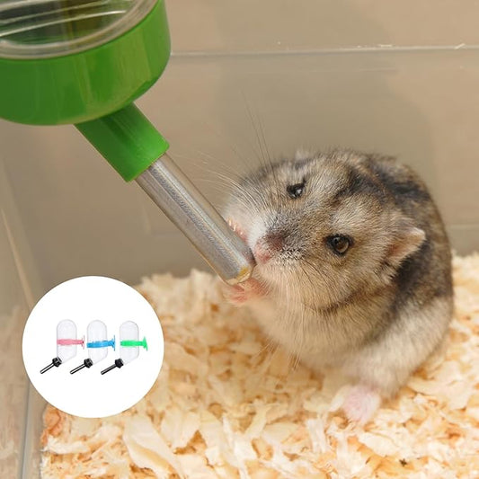balacoo Automatic Water Feeder for Small Pets - Leak-Proof Hamster Drinking Fountain and Water Bottle 2.8Oz Portable Dispenser for Rabbits Gerbils Chinchillas
