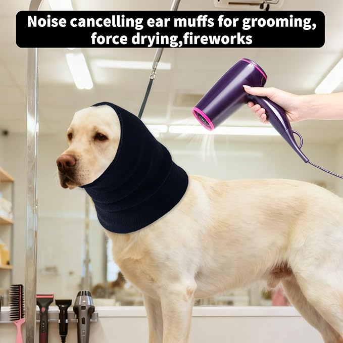 3Pack Dog Calming Hoodie for Small to Large Dogs High Elastic Pet Anxiety Relief Ear Wrap Cat Calming Collar Noise Reduce Protection for Fireworks,Thunder,Force Drying (Small+Medium+Large) (Black)