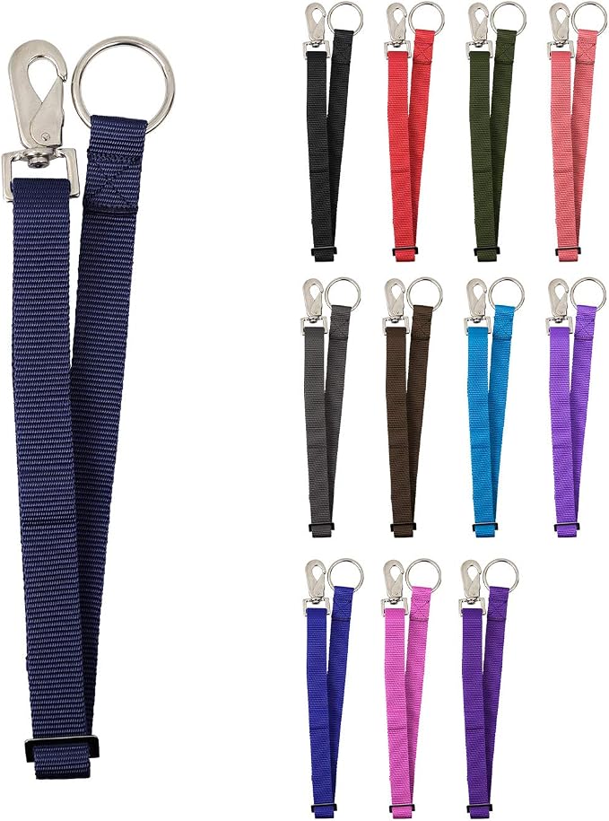Derby Originals Heavy Duty Adjustable 30” Nylon Hanging Bucket Straps for Water and Feed Buckets - Available in 16 Colors and Patterns (Navy Blue)