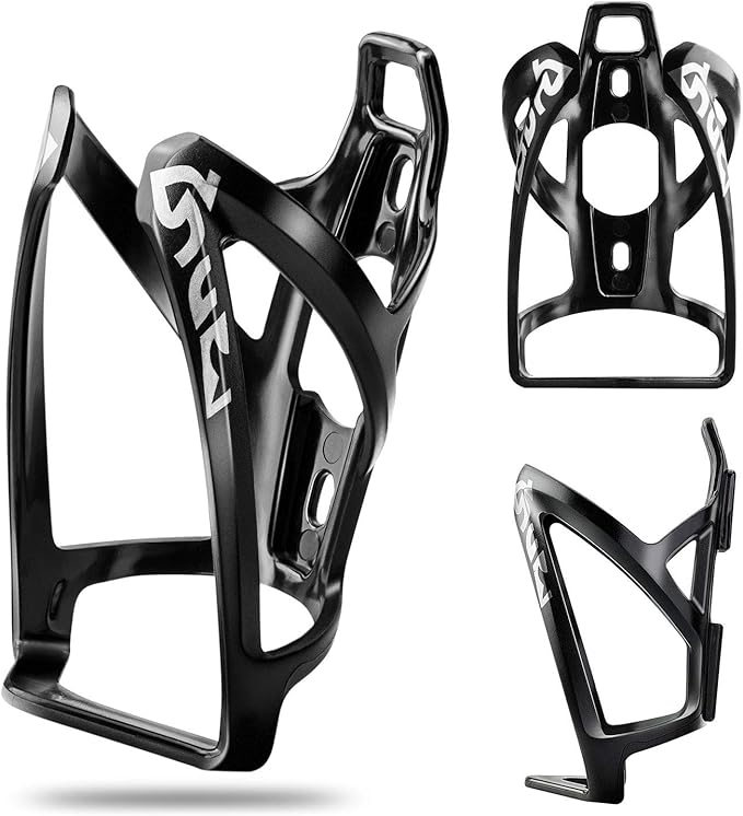 Suruid Bike Water Bottle Cage Ultra-Light Bicycle Bottle Holder Universal Bike Cup Holder Rack for Bicycle, Cycling, MTB, Road/Mountain Bikes 2 Pack - Black
