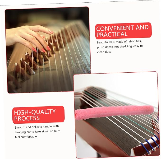 Generic 3pcs Assorted Color Guzheng Cleaning Brushes Durable Rabbit Removal Tool for Musical Instruments Easy to Use for Guzheng Care