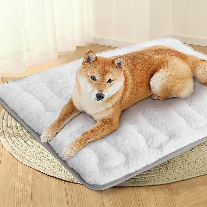 Dog Bed Crate Mat(36" X 23"), Soft Plush Dog Bed Pad Machine Washable Crate Pad, Dog Sleeping Mat with Anti Slip Bottom