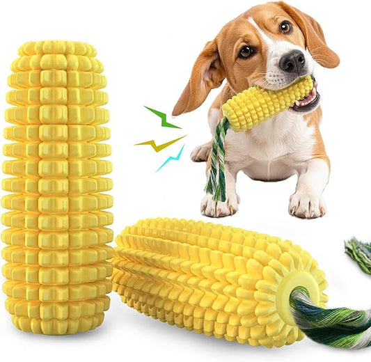 Carllg Dog Chew Toys for Aggressive Chewers, Indestructible Tough Durable Squeaky Interactive Dog Toys, Puppy Teeth Chew Corn Stick Toy for Small Medium Large Breed