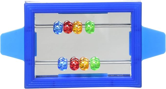 Prevue Hendryx Birdie Basics Clip on Mirror with Beads Bird Toy, 5 x 2 (60423)