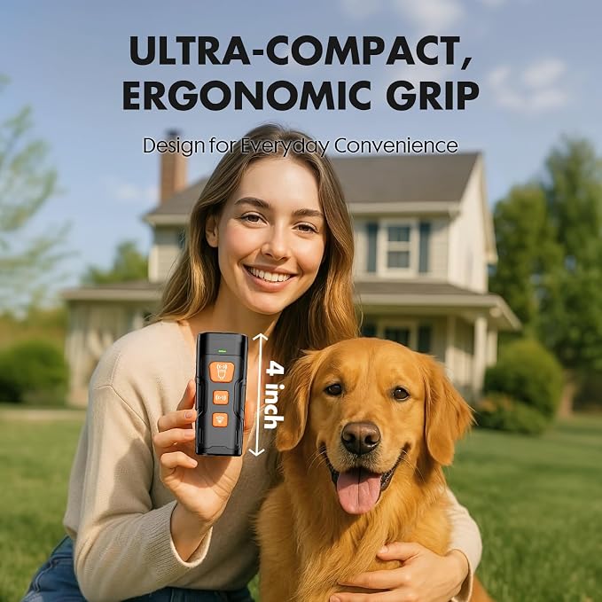 YUYQA Dog Bark Deterrent Device, 3X Ultrasonic Anti Barking, 6 Training Modes 23 FT Range Barks No More Indoors Outdoors Behavior Correct Safe & Humane Rechargeable Compact Bark Control for Dogs