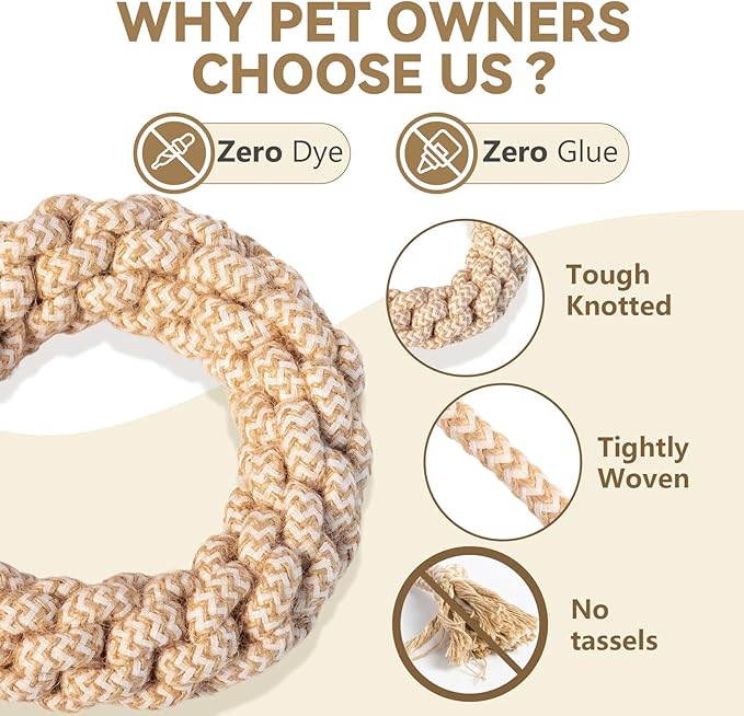 Durable Puppy Chew Toys for Teething, Tough Rope Toys for Small and Medium Dogs, Training Chew Rope, L Size