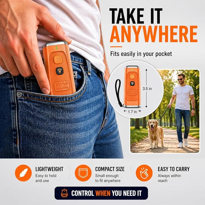 NEW 2026 Dog Bark Deterrent Device - Ultrasonic Anti Barking Device for Dogs - Humane Rechargeable Bark Control & Dog Training Tool for Small Medium Large Dogs - Indoor Outdoor Anywhere Daily