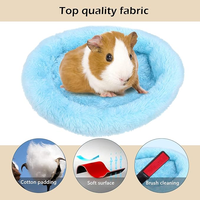 FEBSNOW Guinea Pig & Hamster Bed for Small Animals with Hair Remover Brush
