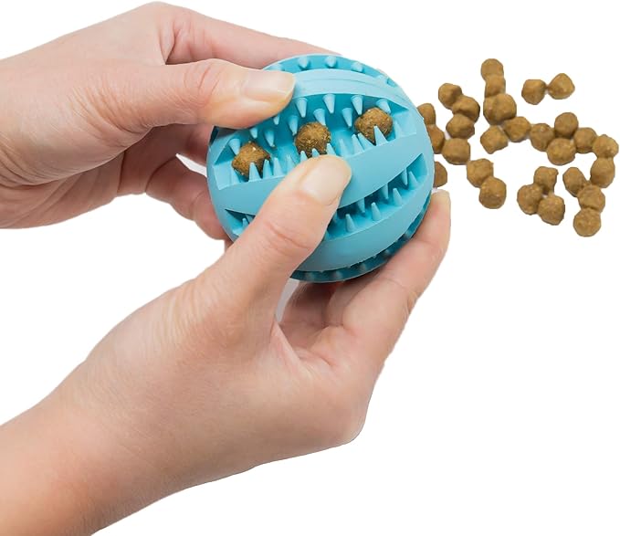 Youngever 2 Pack Dog Ball Toys for Pet Tooth Cleaning, Chewing, Fetching, Treat Ball Food Dispensing Toys (Large 2.75 Inch)