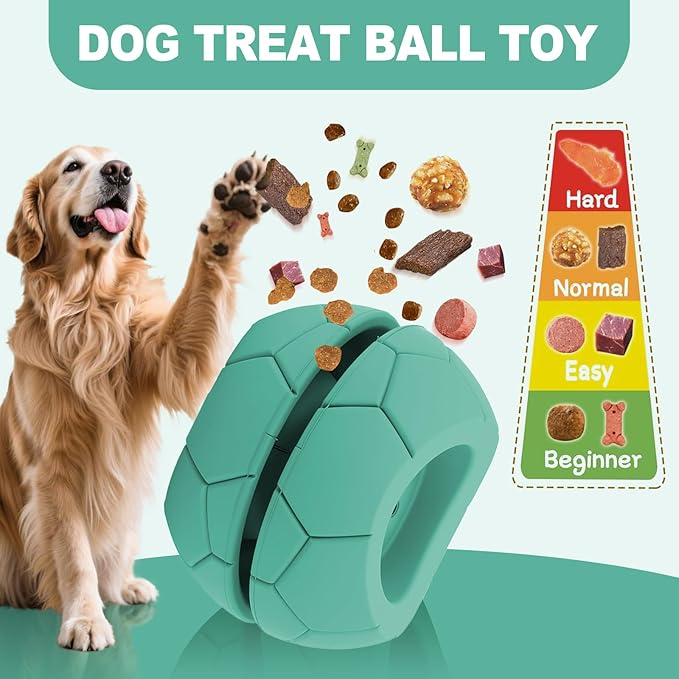 2-in-1 Treat Dispensing Dog Toys & Puzzle Toy with Bully Stick Holder - Durable Natural Rubber Dog Chew Toy for Aggressive Chewers, Boredom & Anxiety Relief, Teeth Cleaning