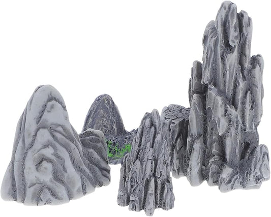 STOBAZA 4pcs Miniature Rockery Statues Resin Micro Landscape Decorations for Fish Tank Garden Indoor Use Detailed Faux Bonsai Ornaments for and Outdoor Decor