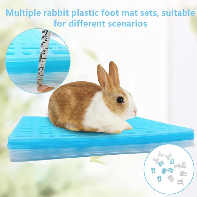 Hamiledyi 8Pieces Rabbit Feet Pad Hole Leak Water Design for Plastic Bunny Cage Mat Foot Resting Pad