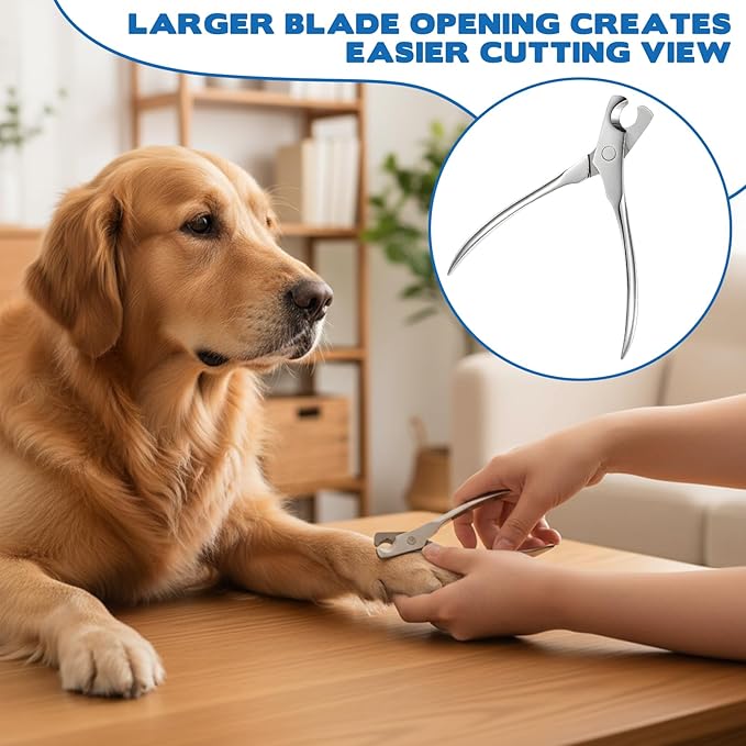 Stainless Steel Dog Clippers for Nails, Cat Nail Trimmer Puppy Dog Nail Clippers, Dogs Nails Cutter for Toenail Grooming, for Large, Medium, Small Dogs, Cats, Pet