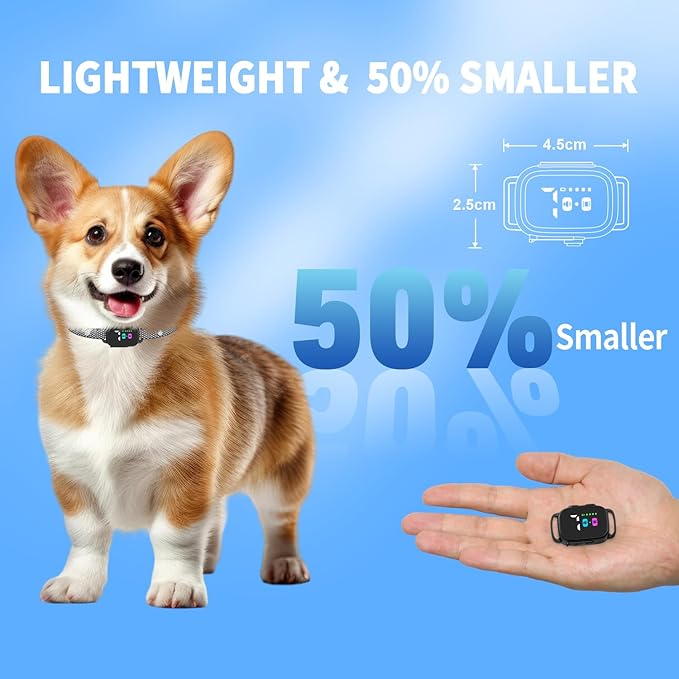 Anti-Bark Collar for Small Dogs, No Shock Anti Barking Collars with 7 Sensitivities, 3 Adjustable Modes Beep & Vibration, IP67 Waterproof - Effective & Humane, Premium Black