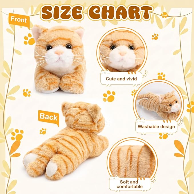 3 Pcs 9 Inch Cat Stuffed Animal Plush Gift Baby Shower Party Favors Cute Kitten Plush Toys Small Cat Stuffed Animal Soft Sleeping Supplies for Boys Girls Toddlers Birthday(Cozy Kawaii Style)